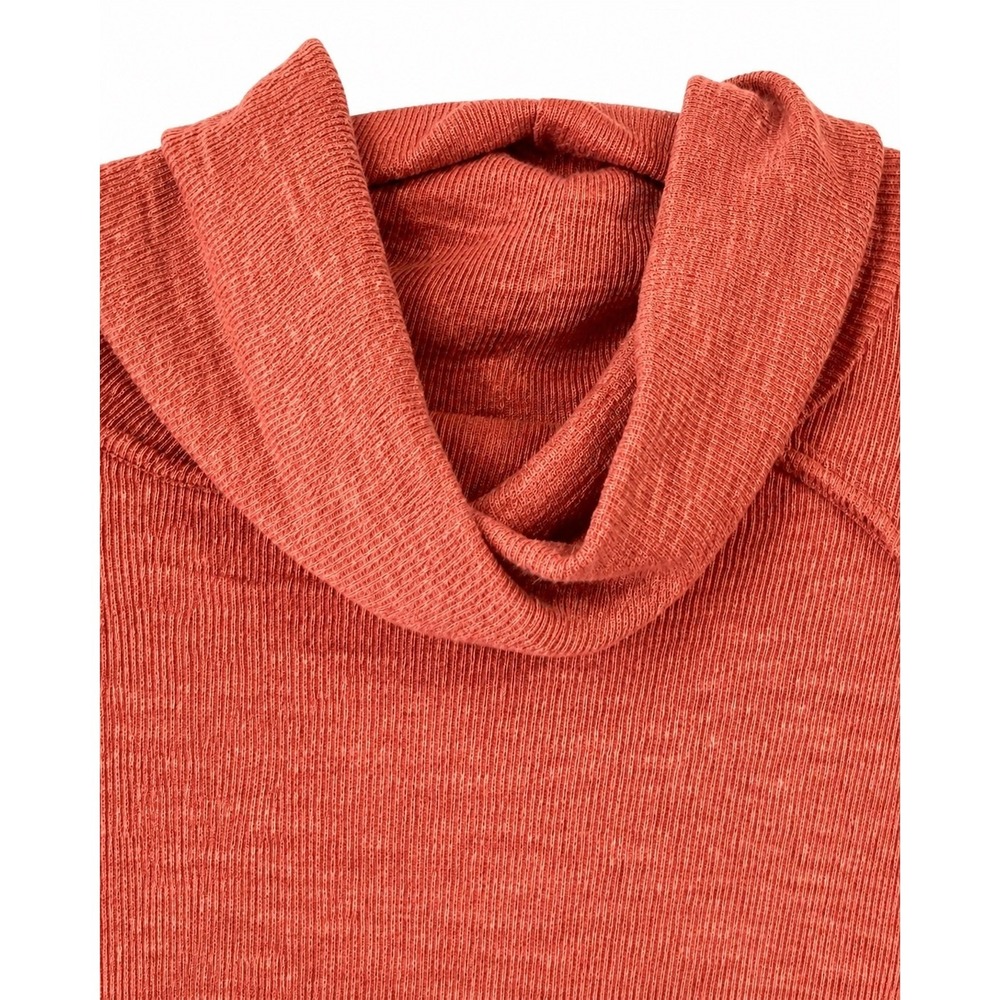 We The Free Cowl Neck Top Women Medium Red Split Back High Low Boho Knit - Picture 10 of 16